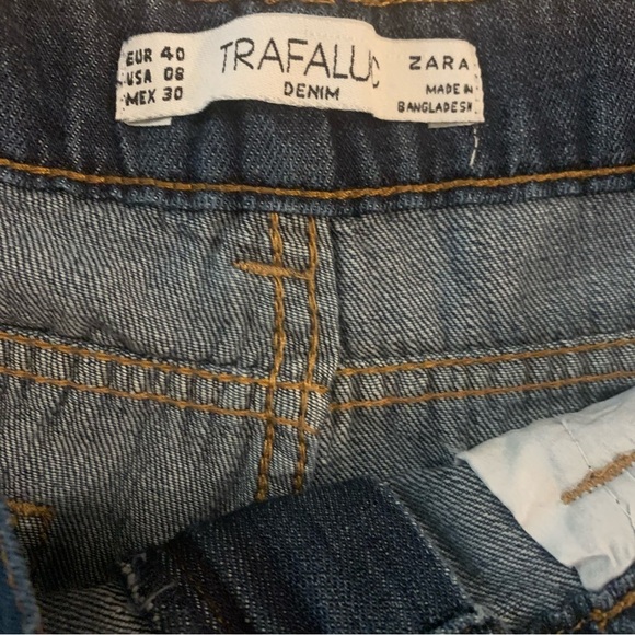 Zara Boho Festival Booty Shorts Distressed Denim High-Rise Women’s 8 - Picture 9 of 9